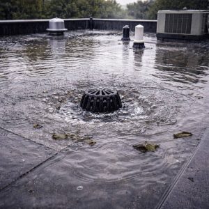 Ponding Water, Louisiana's Rainfall and the Flat Roof Drainage Requirement